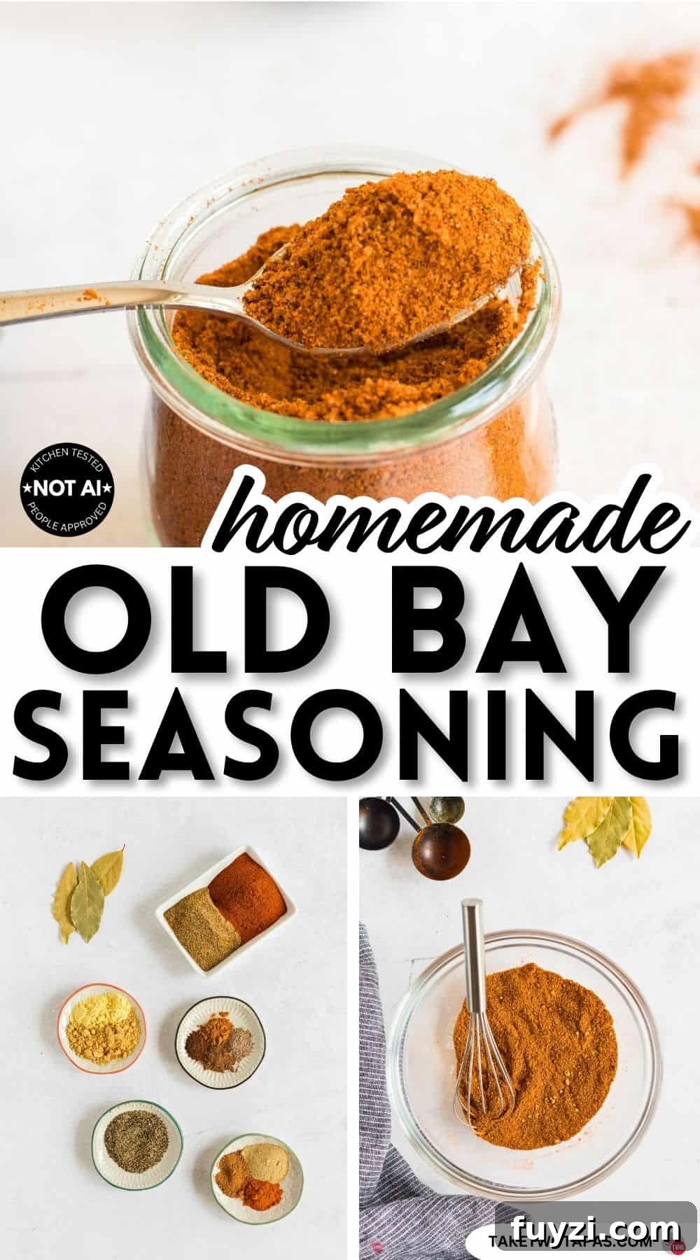 Pinterest pin image for a homemade old bay seasoning recipe