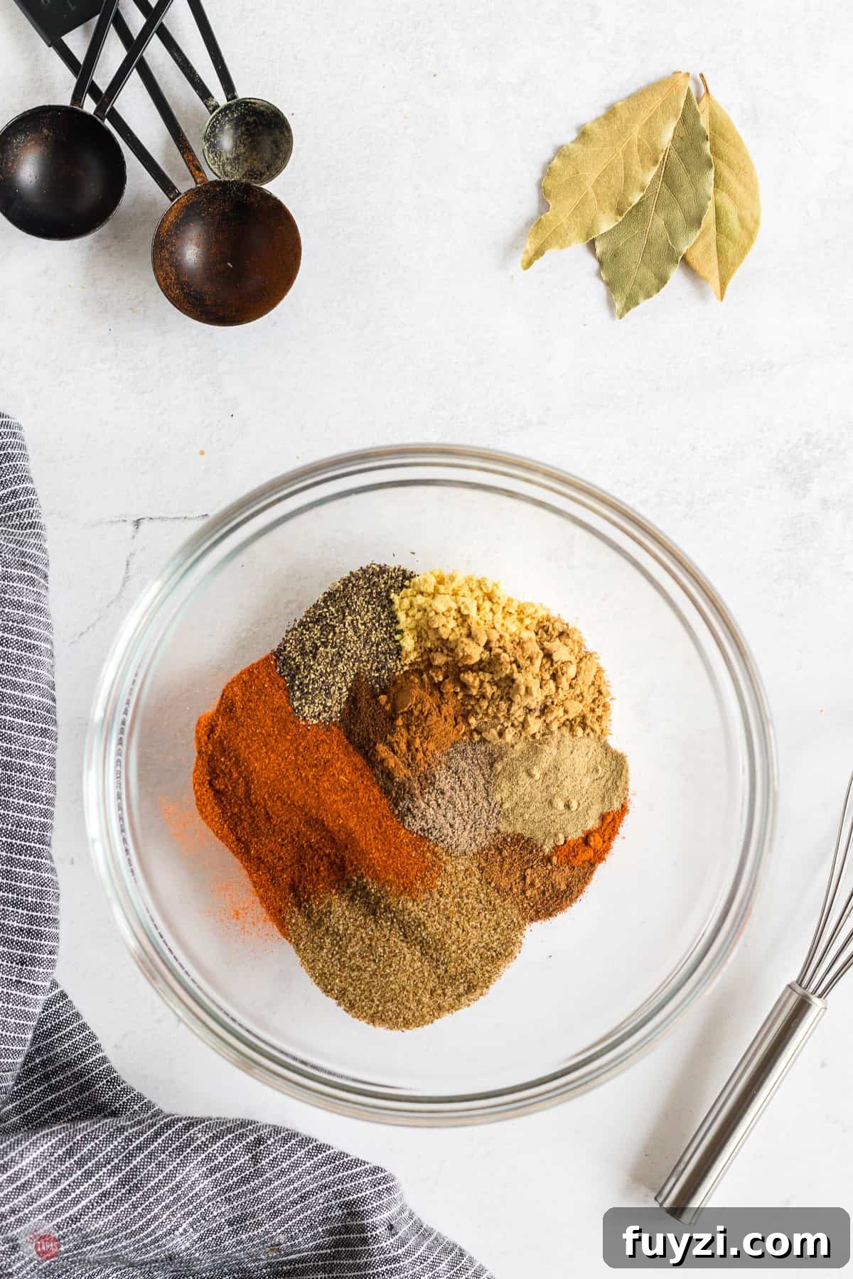 spices in a clear bowl