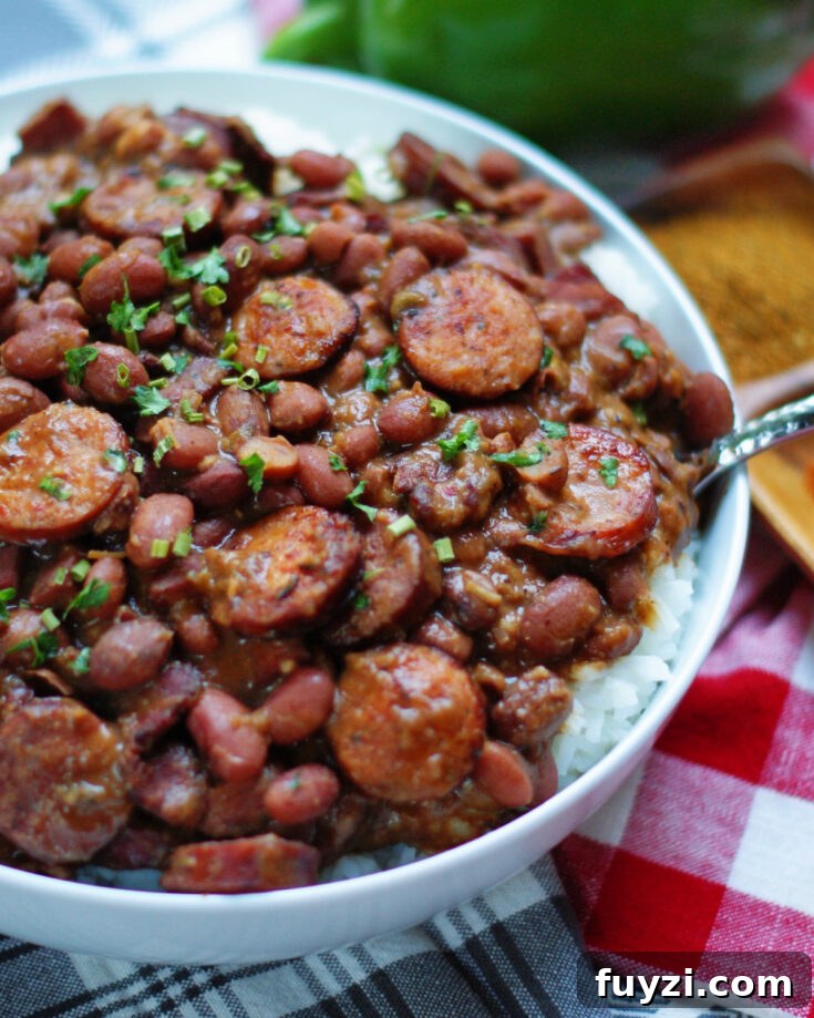 Red beans & Rice makes a classic comfort meal when served with cornbread or toasted french bread.
