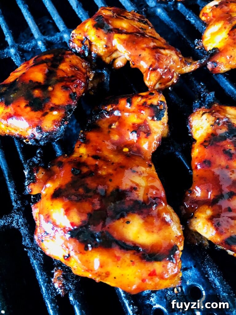 Peach Bourbon BBQ Grilled Chicken