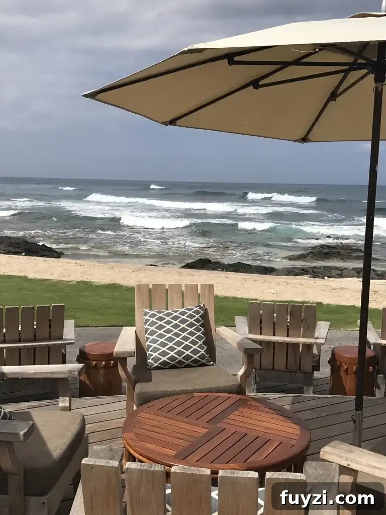 Ocean view from the dining area at The Beach Tree