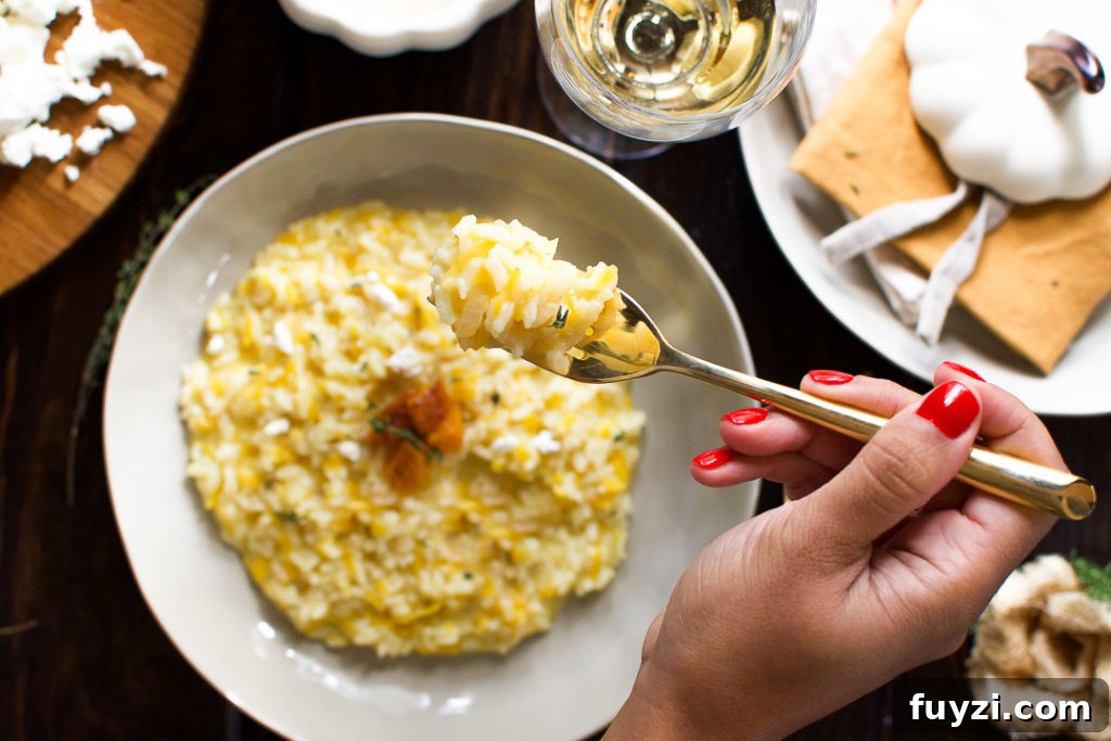 Served pumpkin risotto