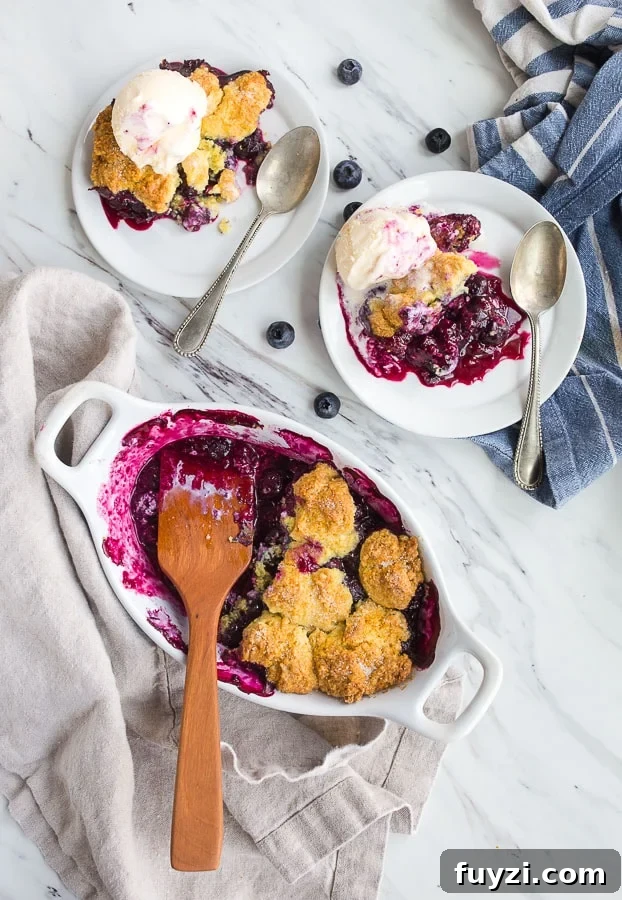 Blueberry Cobbler Recipe with Buttery Crust 7 Blueberry Cobbler Recipe for Two with Cornmeal Biscuit Topping.