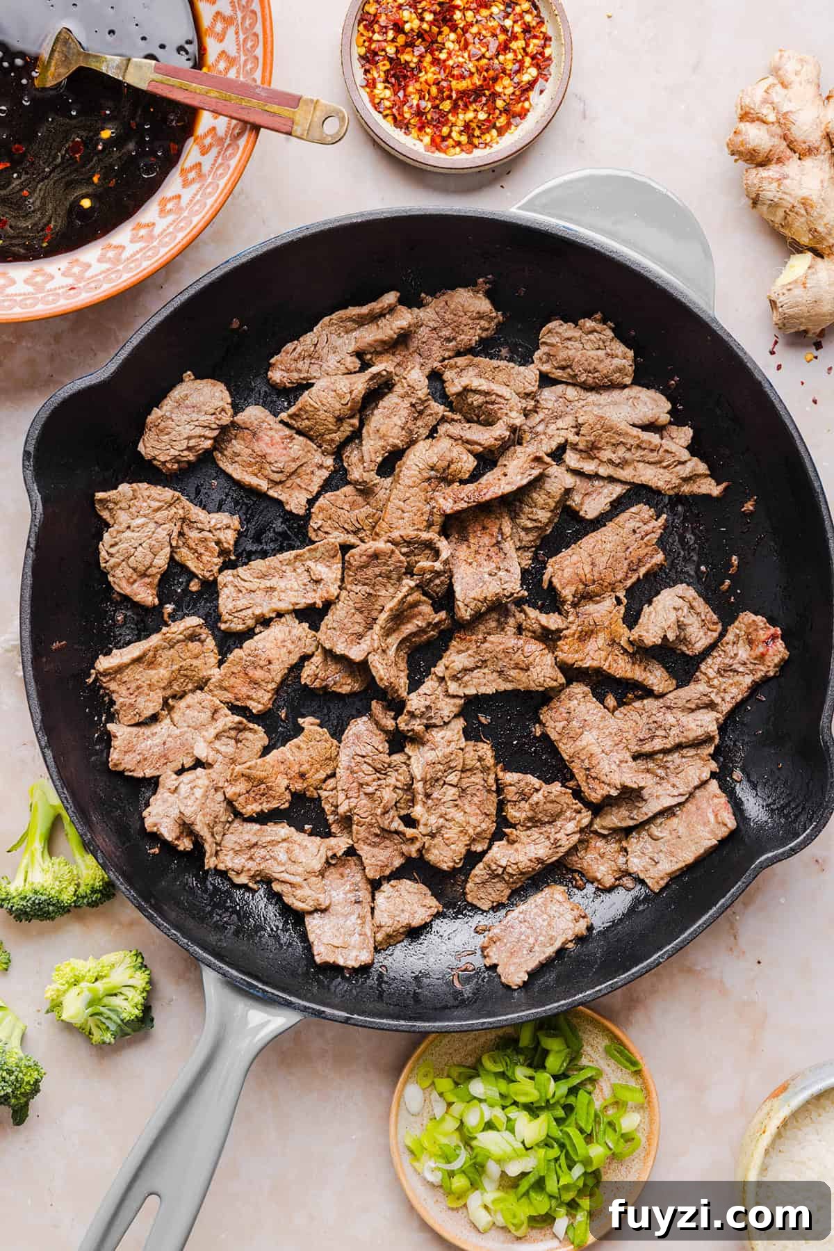 Sliced steak for stir fry