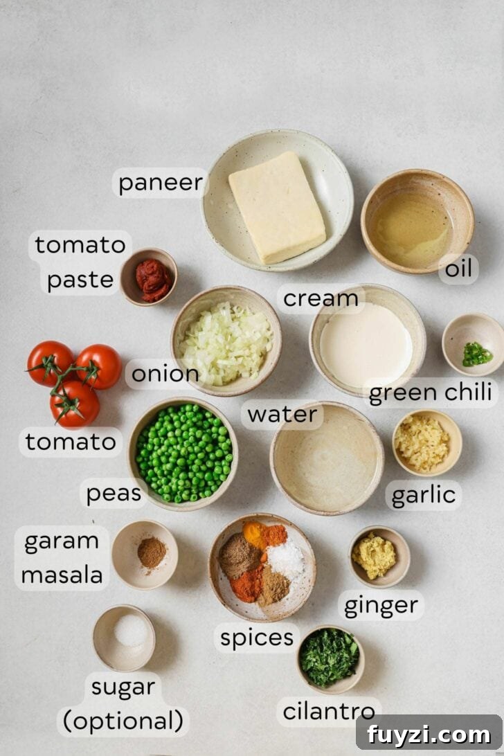 Authentic Restaurant-Style Matar Paneer Recipe 8 Matar Paneer Ingredients