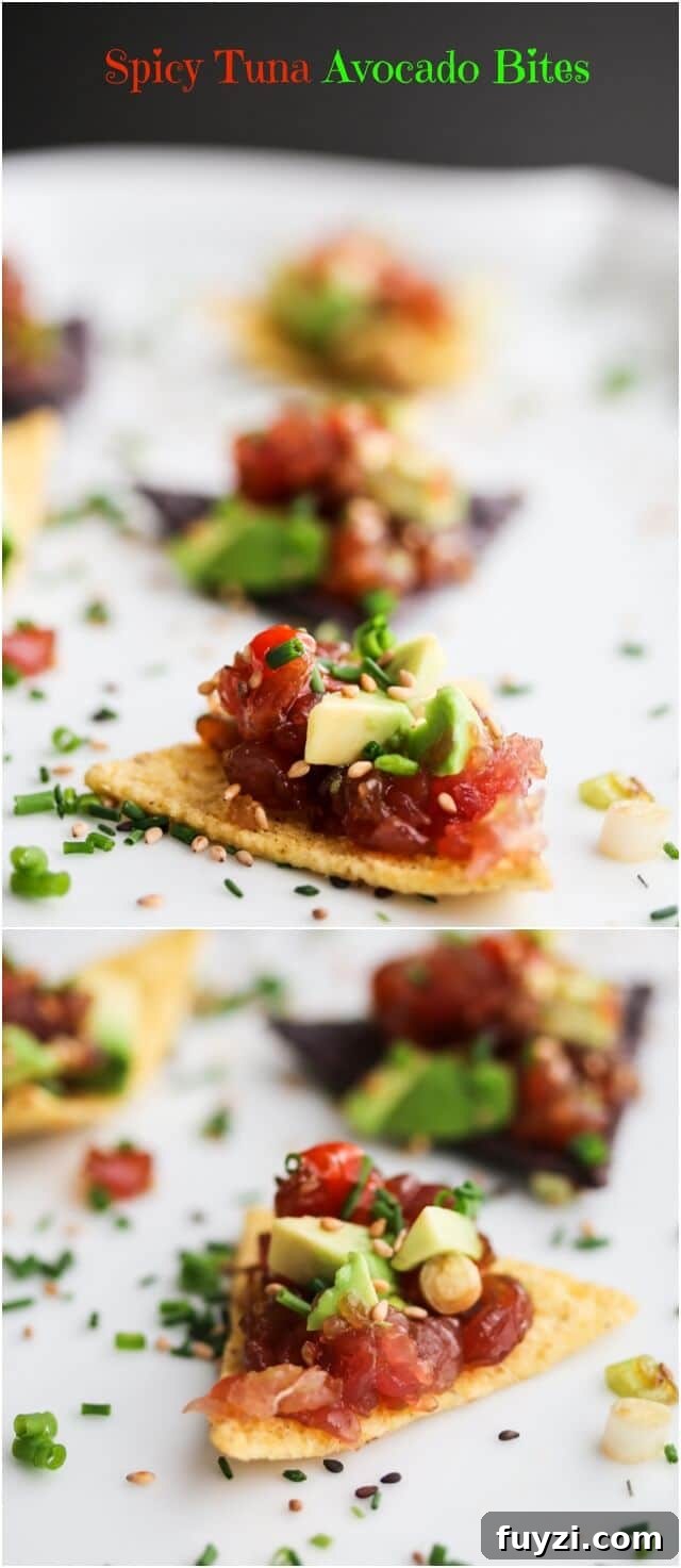Crispy Spicy Tuna Wonton Cups with Sriracha Mayo 8 Spicy Tuna Tartare Avocado Bites