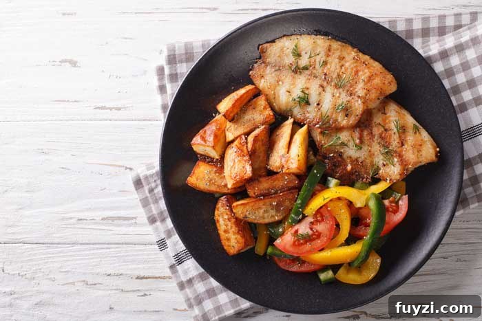 cajun smoked catfish served with grilled vegetables