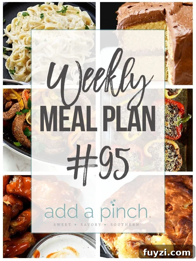 Weekly Meal Plan #95 - Sharing our Weekly Meal Plan with make-ahead tips, freezer instructions, and ways to make supper even easier! // addapinch.com