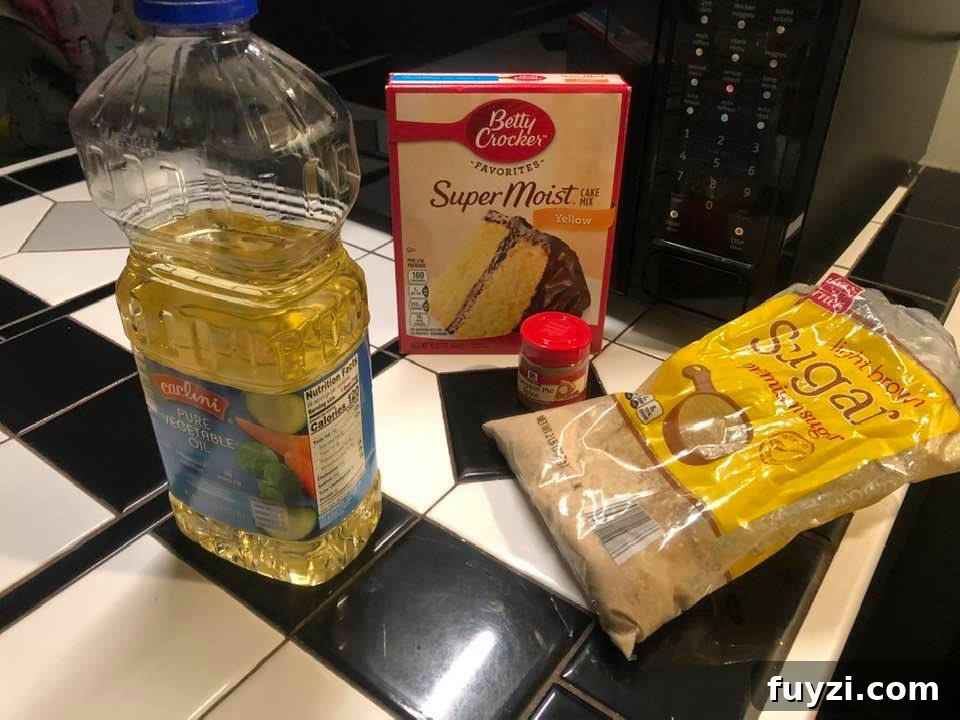 Some of the ingredients for the dump cake