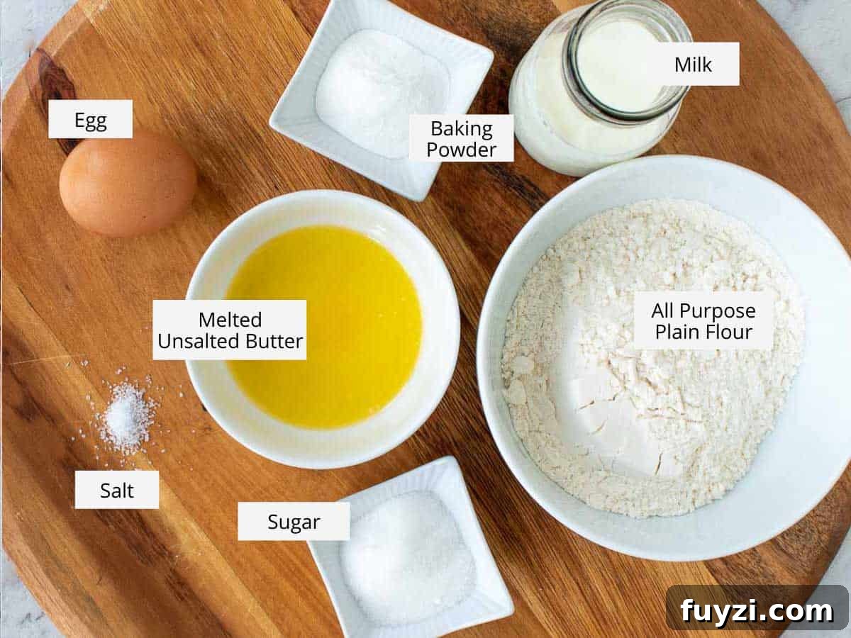 All the ingredients required to make this recipe viewed from above.