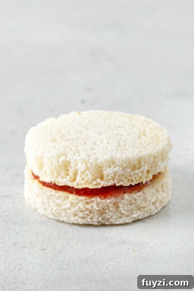 Mini Jam Sandwiches for Afternoon Tea 8 Assembled Jam Pennies Tea Sandwich.