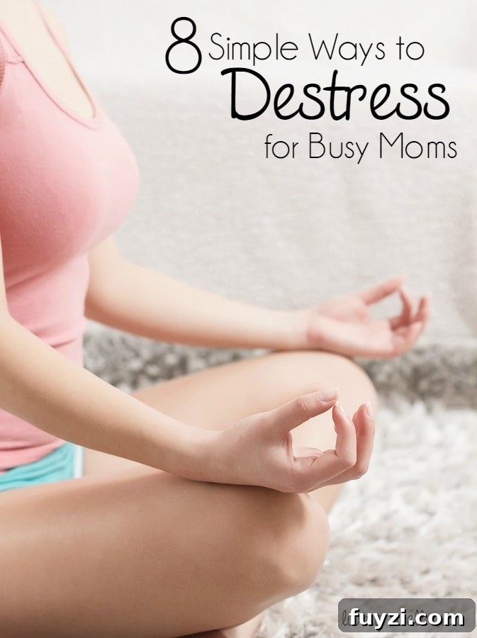 For all you busy moms out there, here's 8 simple ways to destress and take care of yourself. Not a spa visit - these are easy ideas you can do right at home.