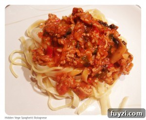 Pasta with pork mince and vegetables