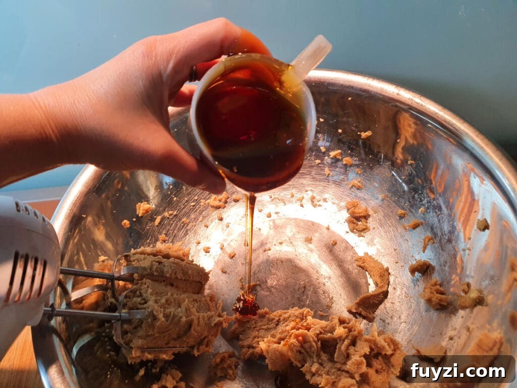 adding golden syrup.
