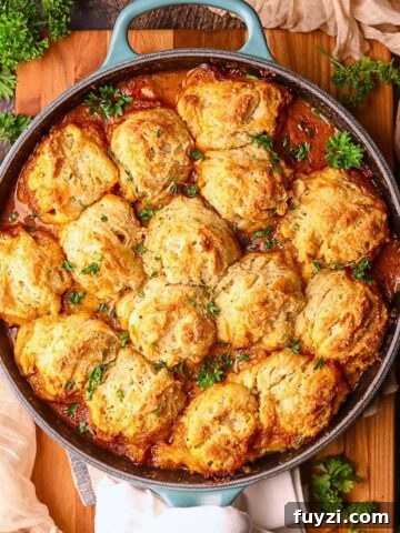 Catfish étouffée pot pie in a skillet