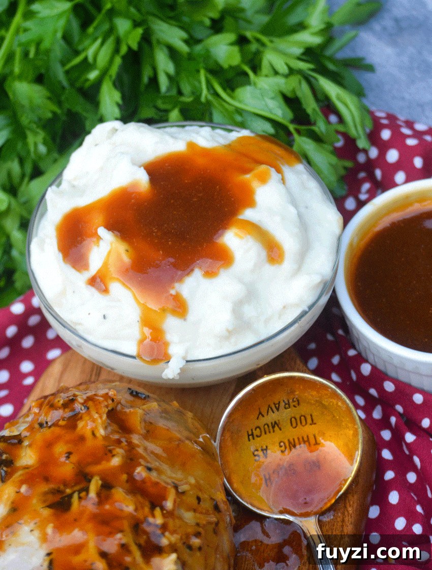 slow cooker pork loin gravy over mashed potatoes