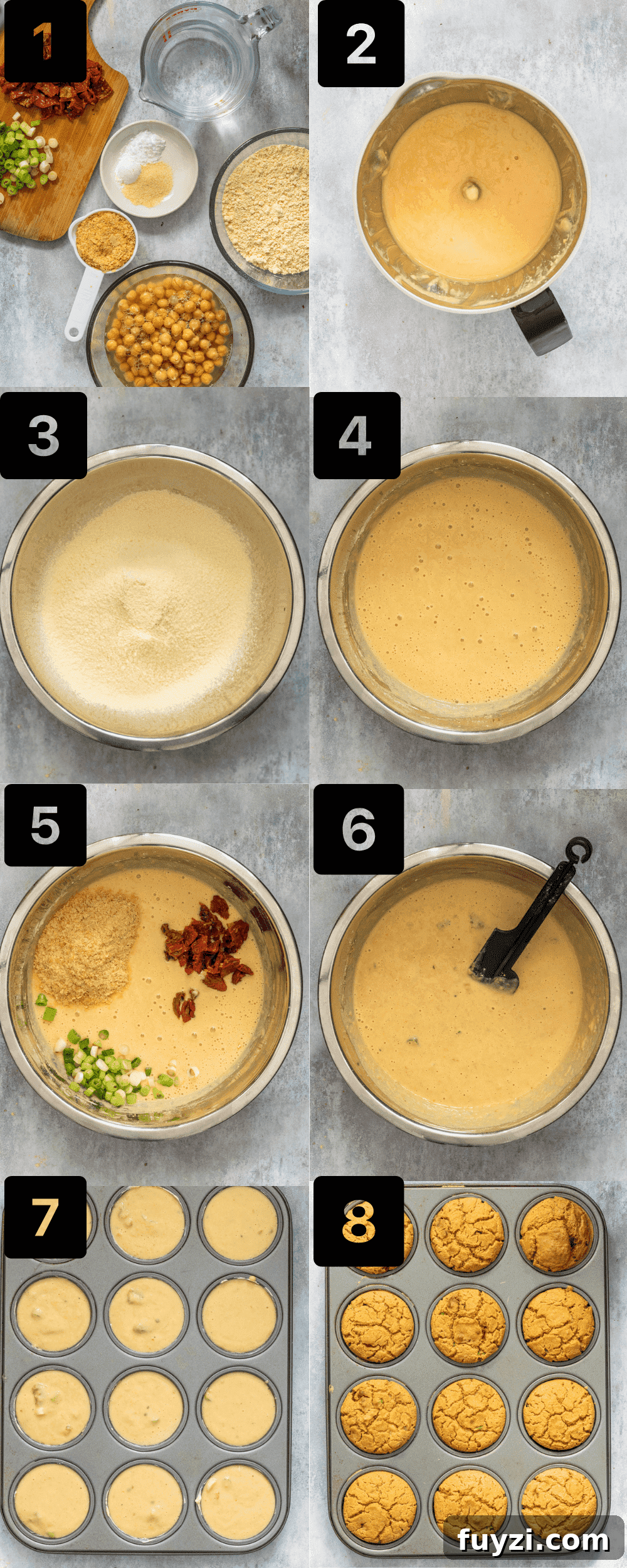 Savoury Muffins with Chickpea Flour Method Photo