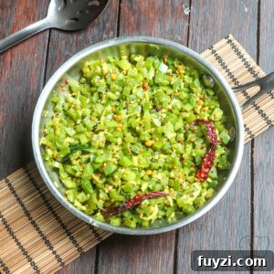 Capsicum poriyal closeup