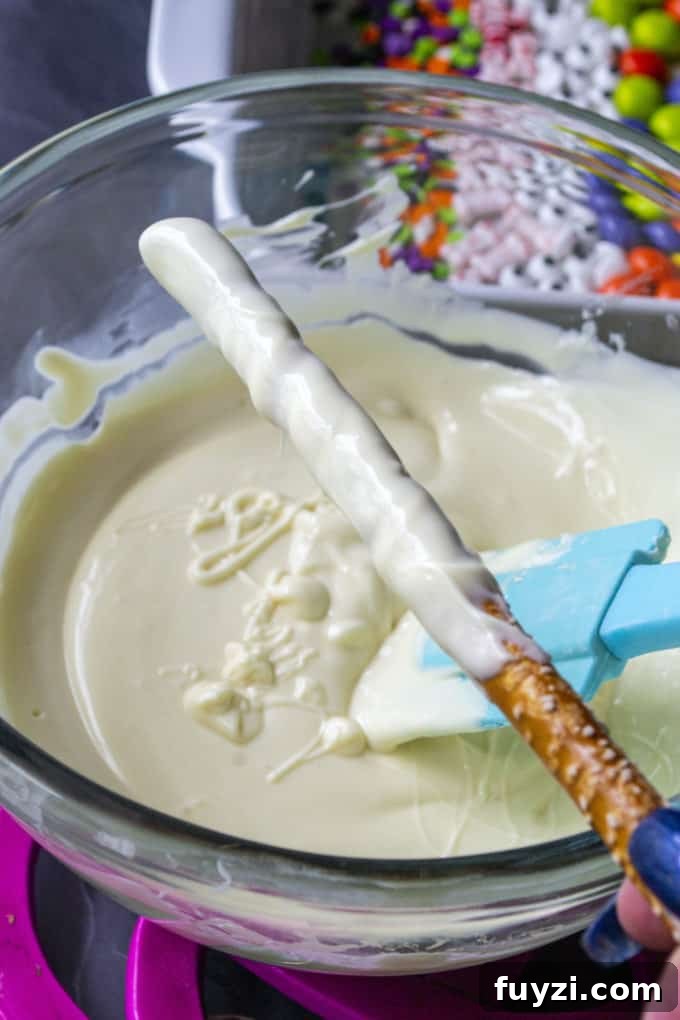 Pretzel dipped in white chocolate