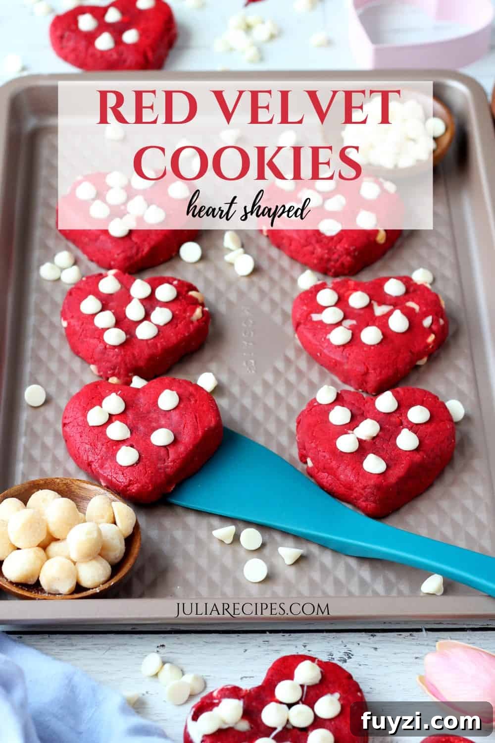 Baked Mini Donuts Recipe with Chocolate Glaze 7 pin image for heart shaped cookies