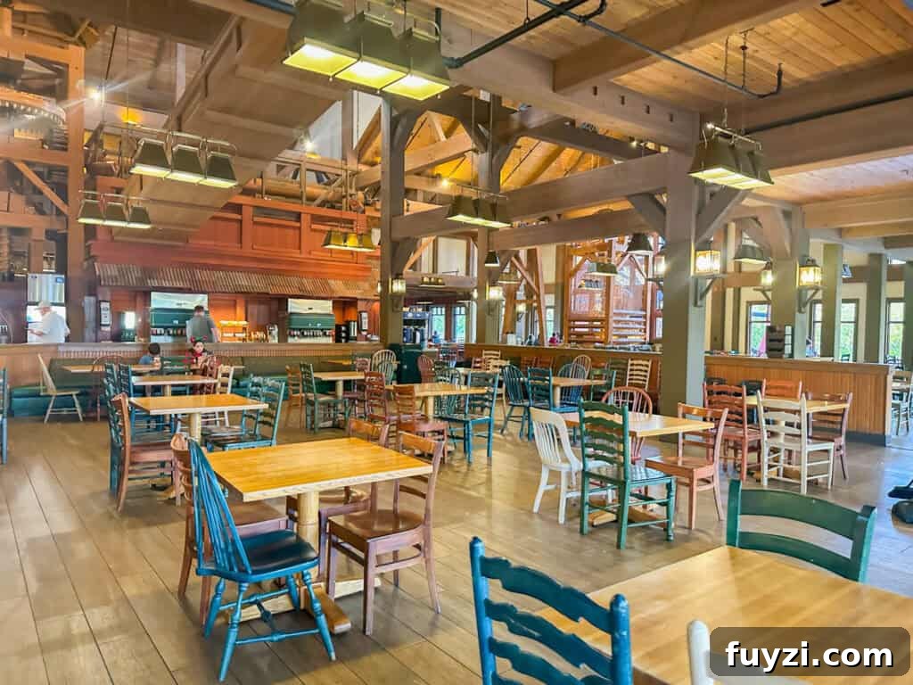 Dining area at Riverside Mill Food Court.