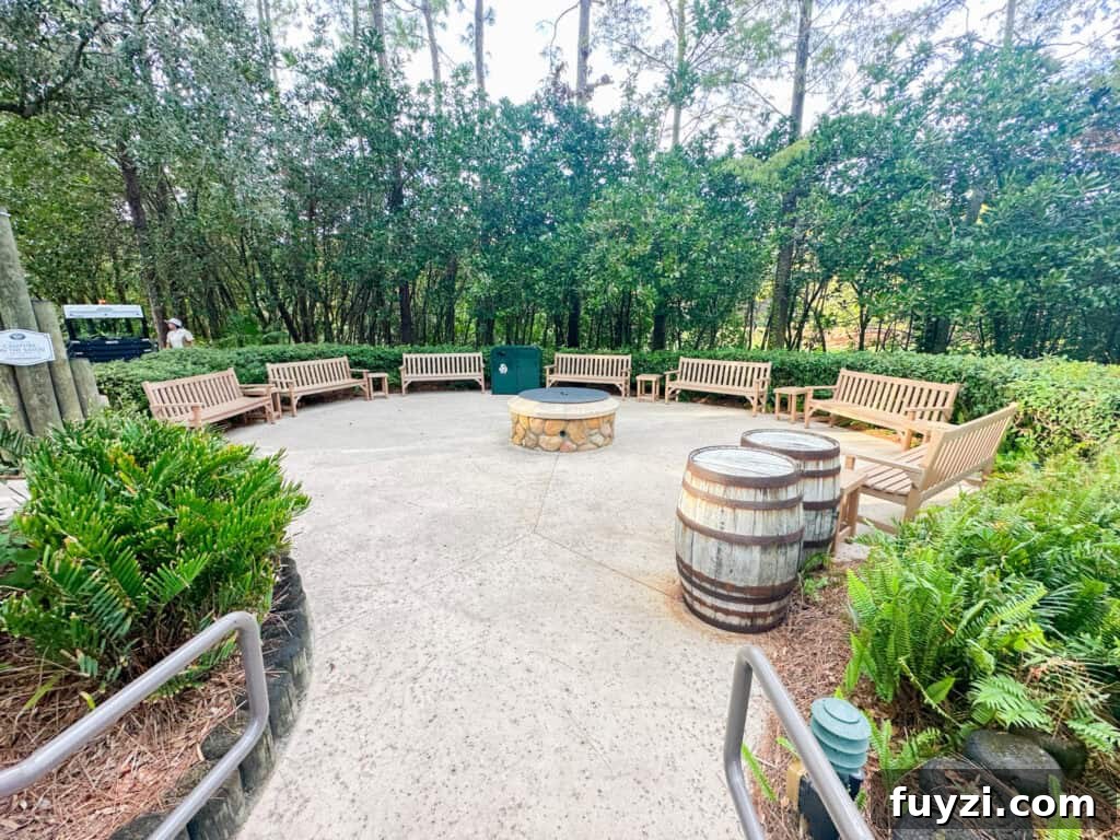 fire pit area at Port Orleans Riverside.
