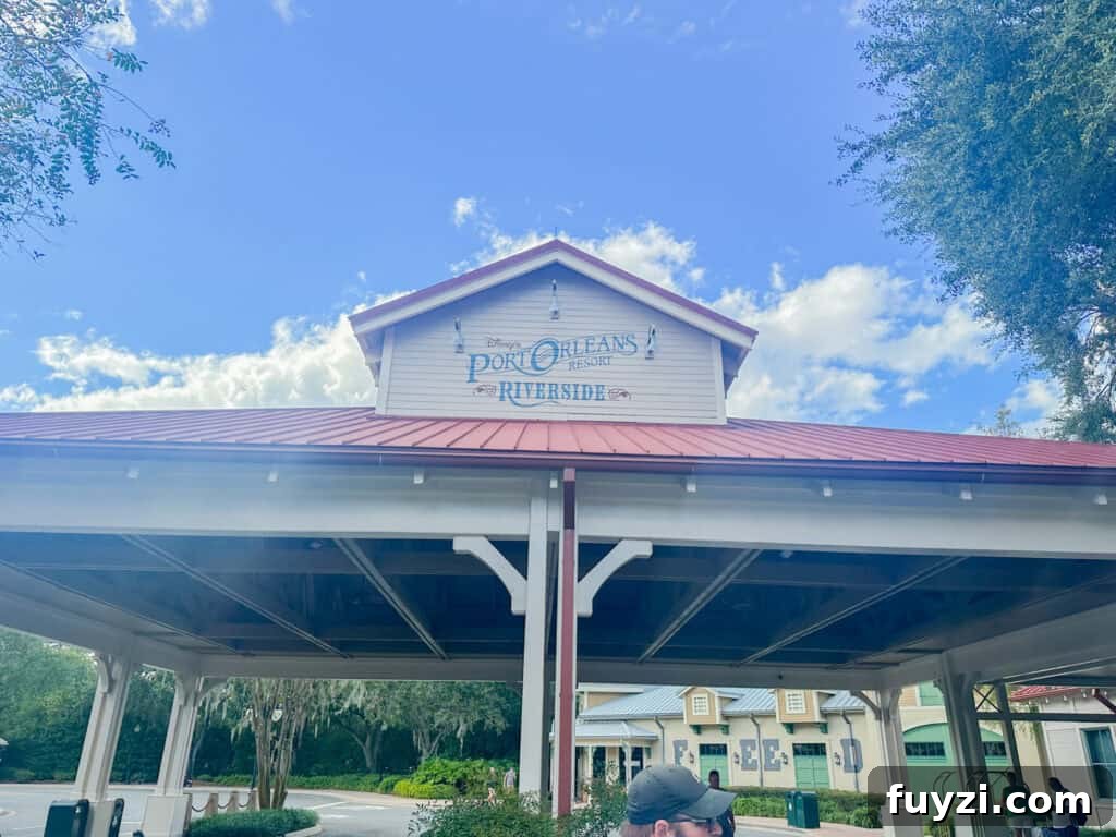 entrance and check in area for Port Orleans Riverside,.