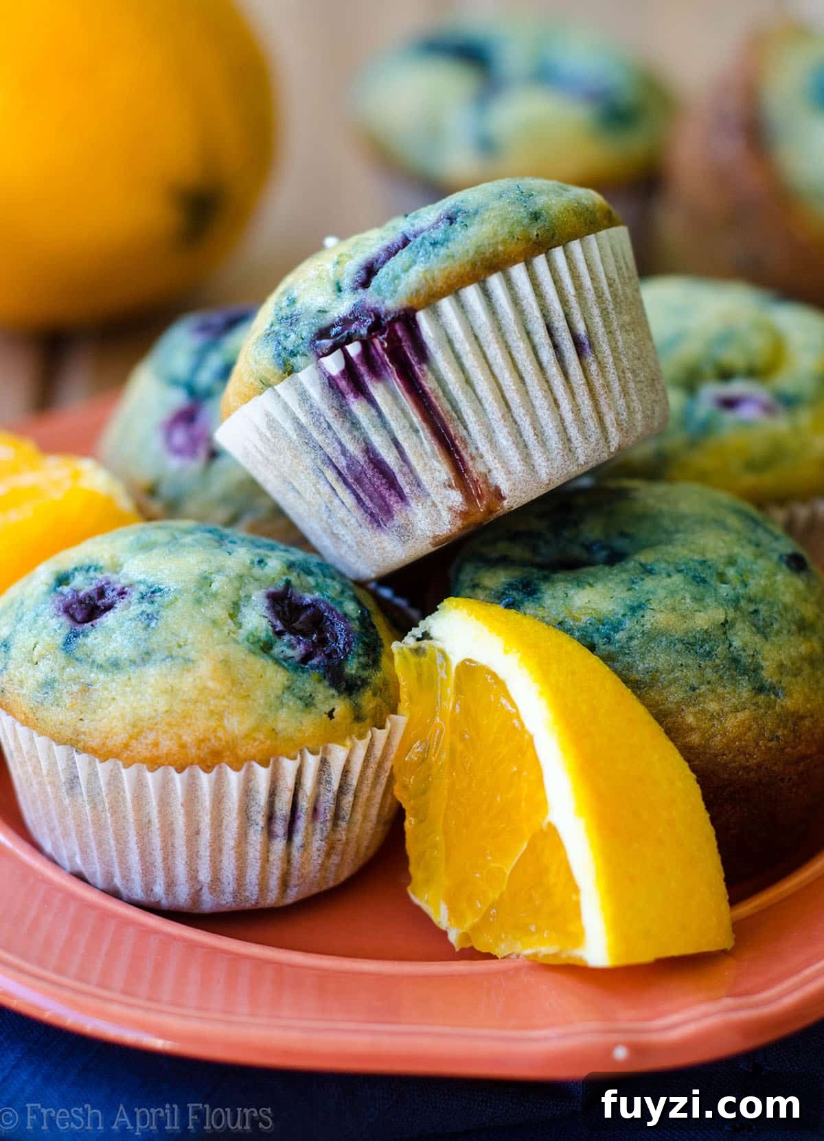 Orange Blueberry Muffins: Classic blueberry muffins with a pop of orange flavor.