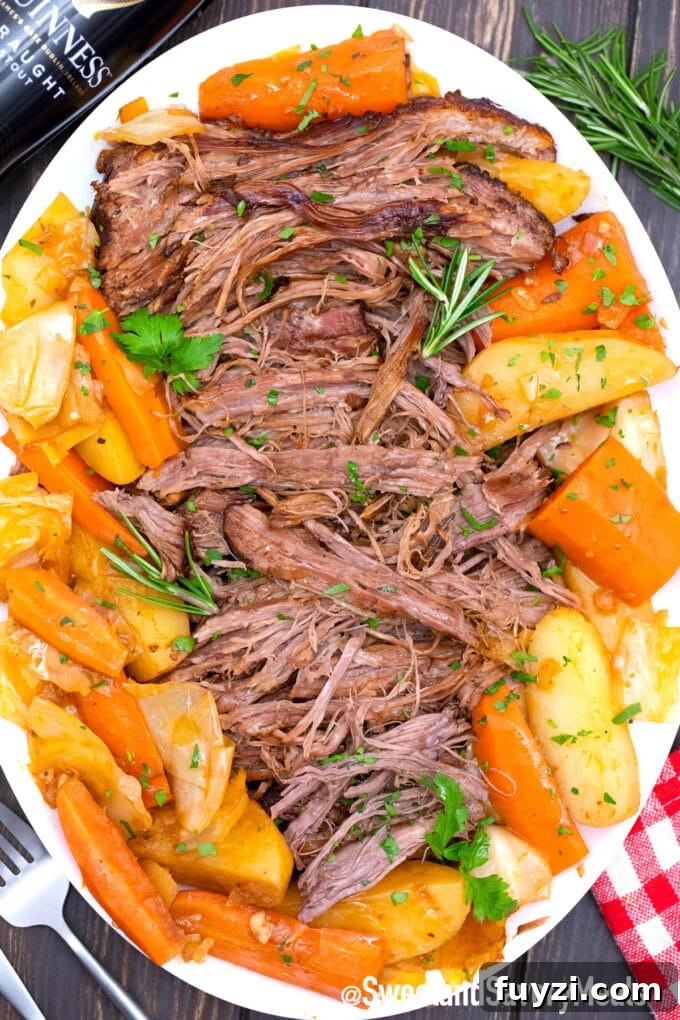 Slow-Cooked Guinness Pot Roast Recipe 10 shredded Guinness pot roast