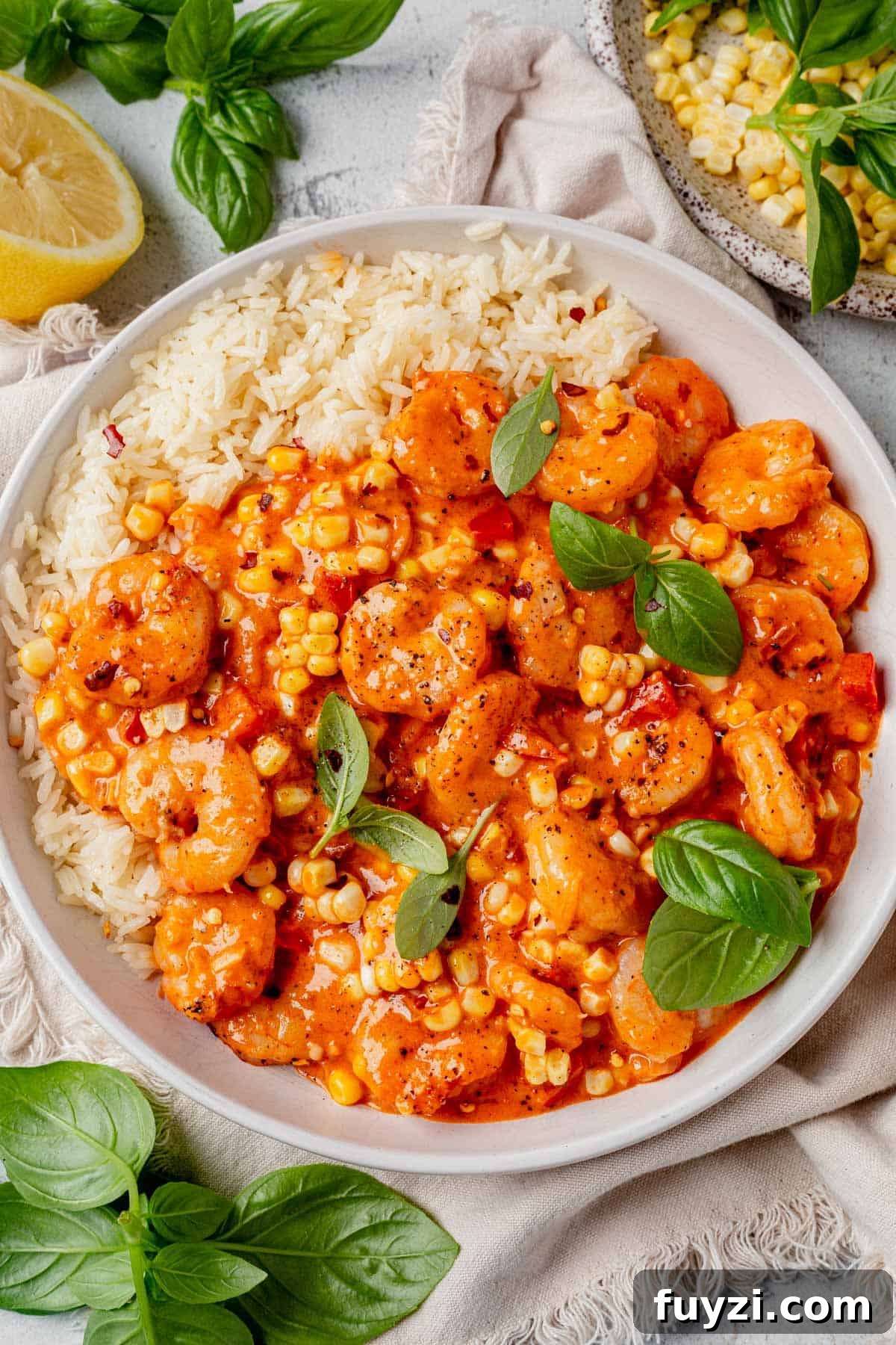 How to Make Creamy Coconut Shrimp 8 a bowl of creamy coconut shrimp with rice