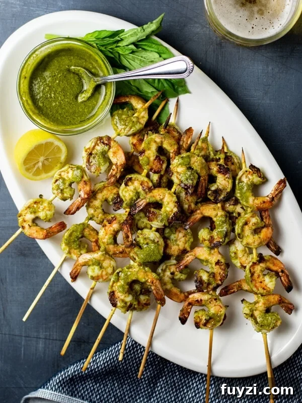 30 Minute Creamy Chicken Pesto Pasta 8 Grilled Pesto Shrimp Skewers