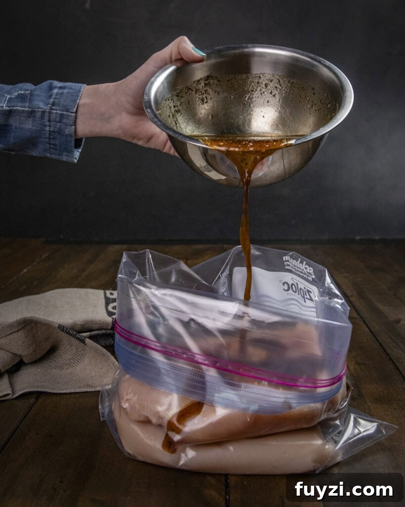 Mixing the marinade