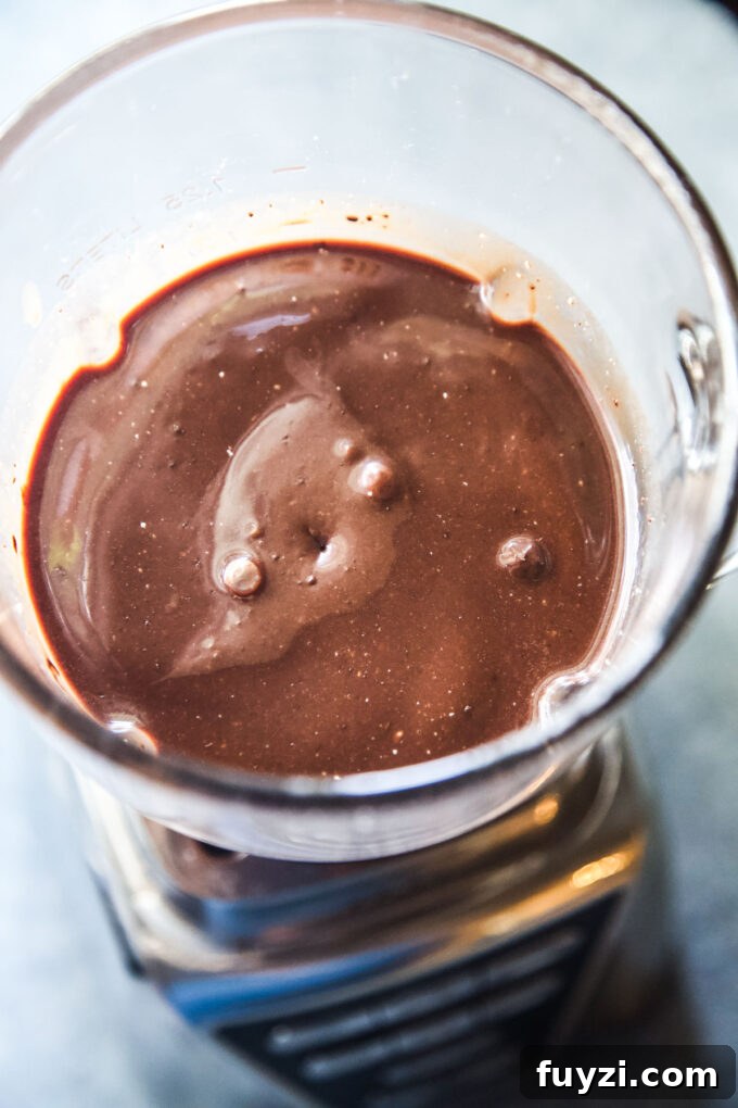 chocolate mousse in blender