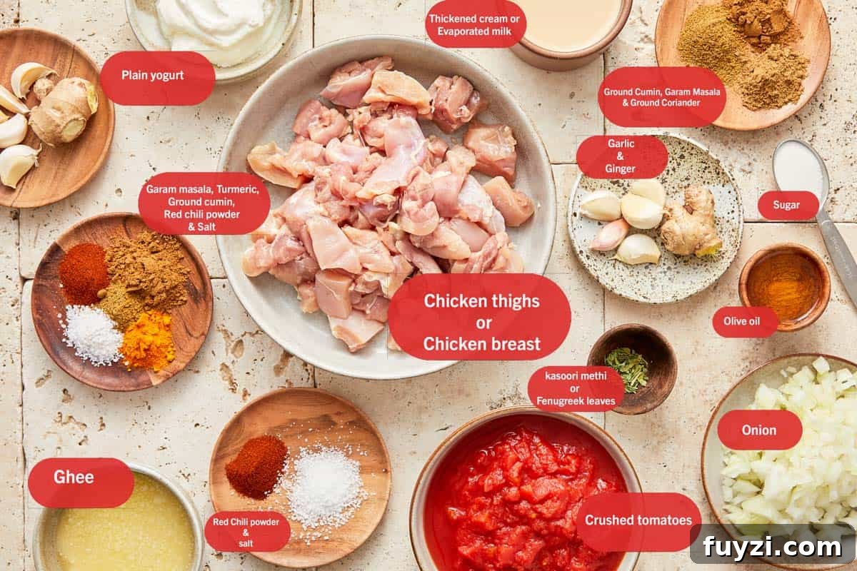 Ingredients for the recipe, labeled.
