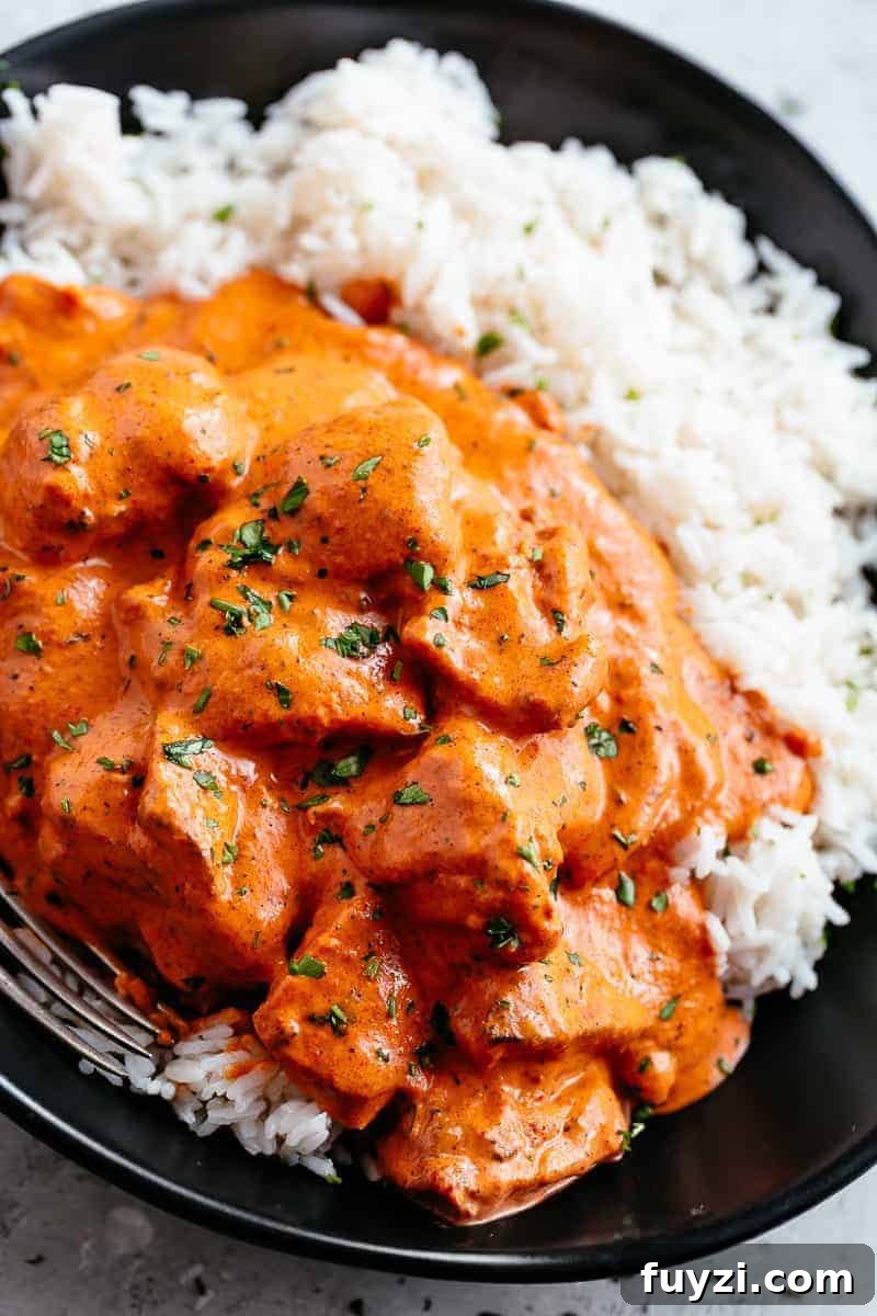 butter chicken with rice ready to eat