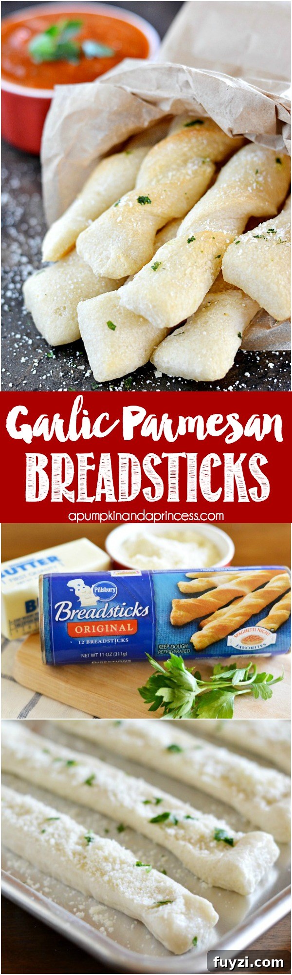 Garlic Parmesan Breadsticks - this garlic breadstick is SO easy to make!