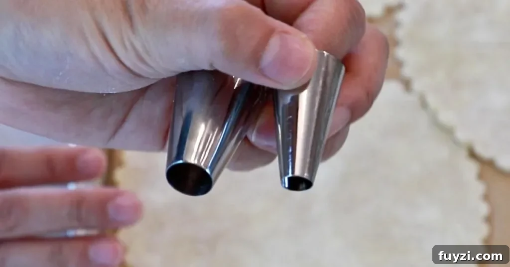 2 round pastry tips