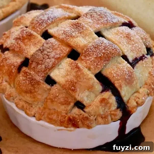 fresh blueberry pies just came out of the oven