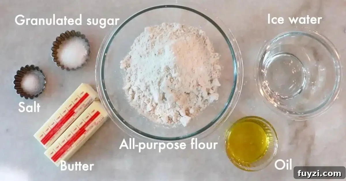 ingredients to make pie dough