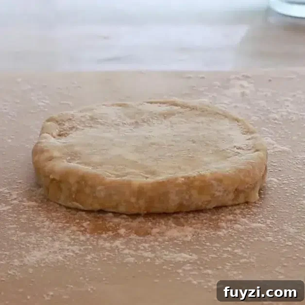 pie dough on parchment paper