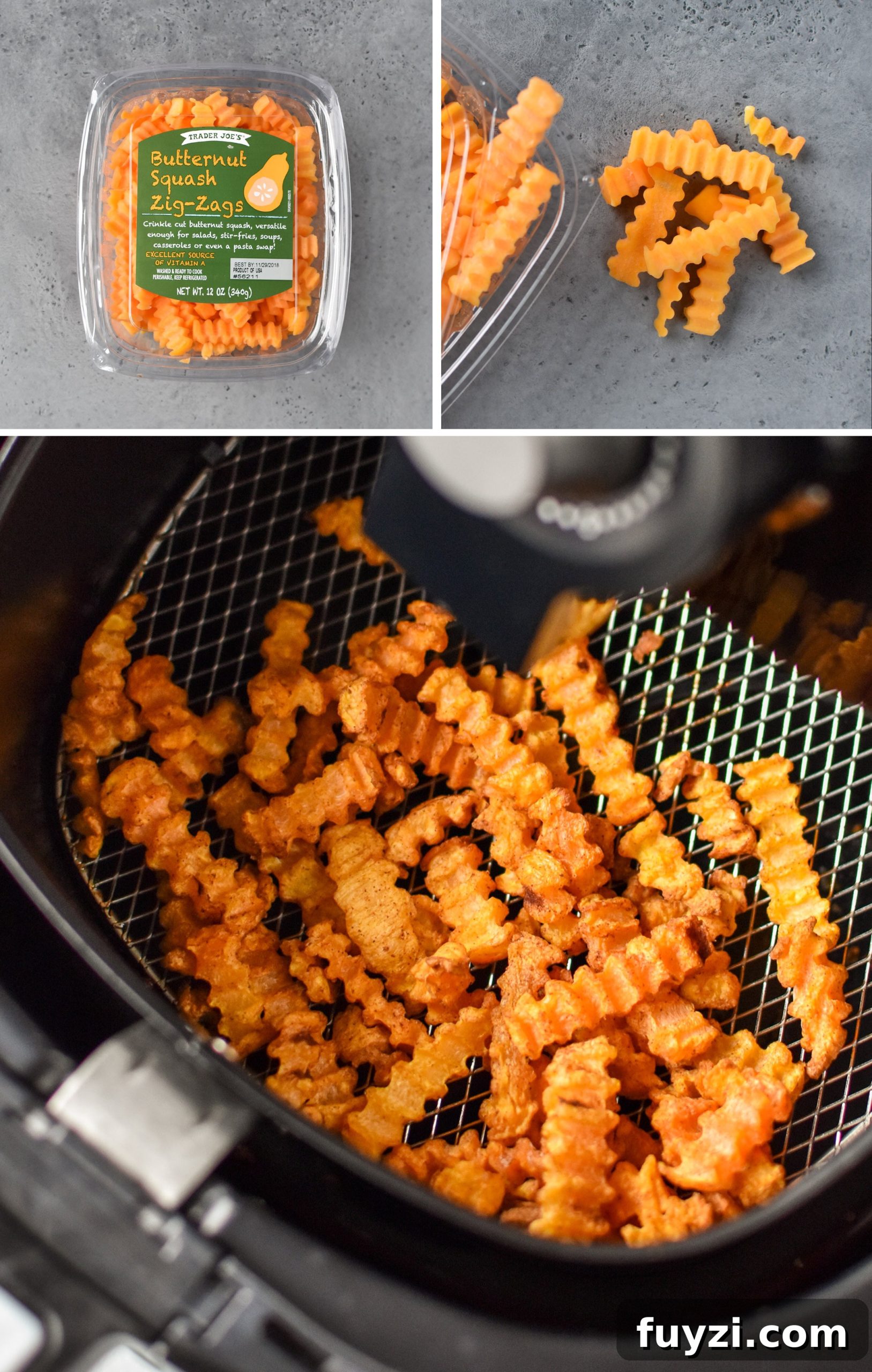 Trader Joe's butternut squash zig zags made in the air fryer