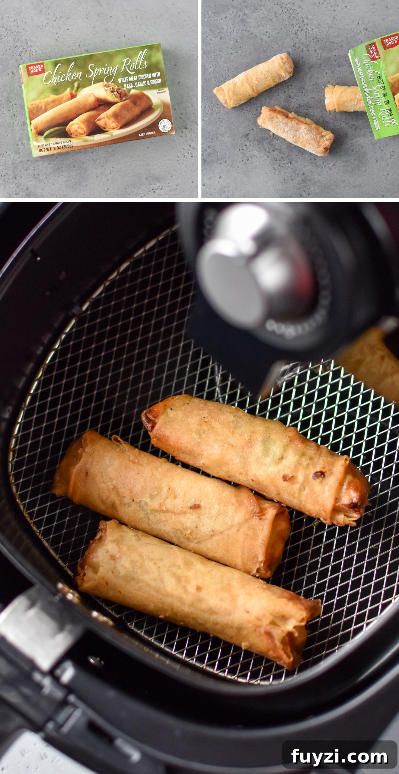 chicken spring rolls from trader joe's made in the air fryer
