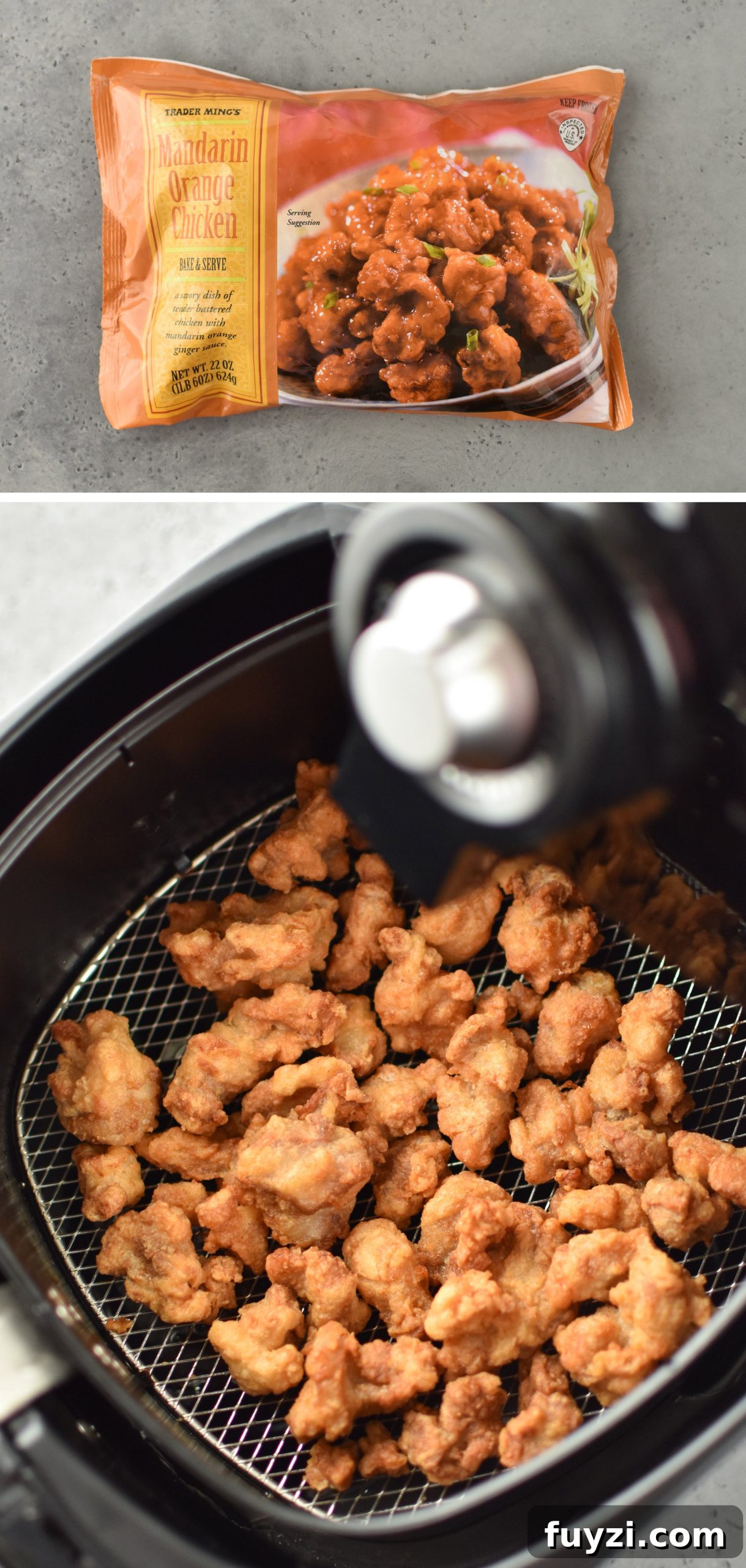 Trader Joe's Mandarin Orange chicken made in the air fryer