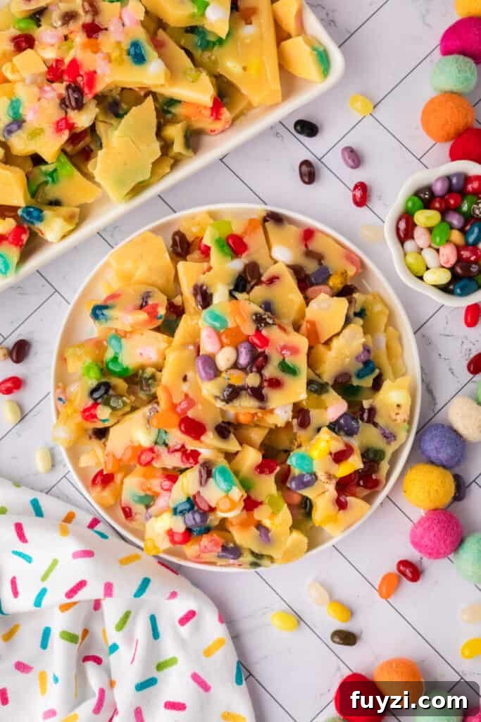 jelly bean brittle on plate