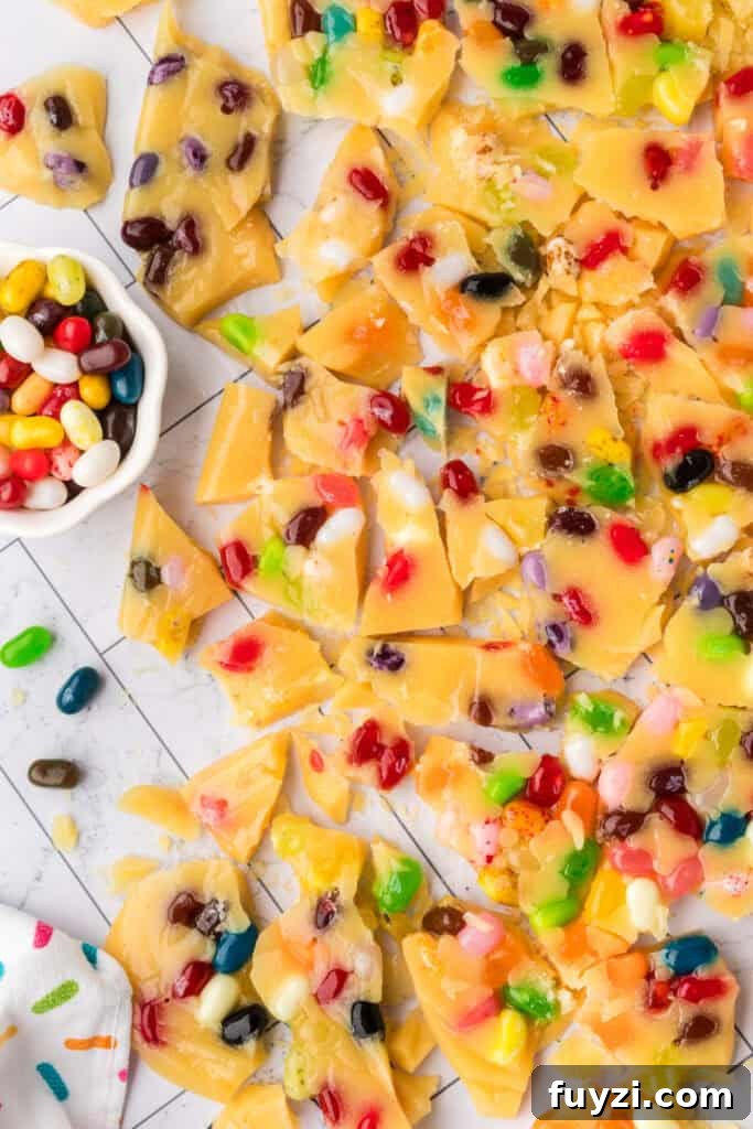the jelly bean brittle after being broken into pieces