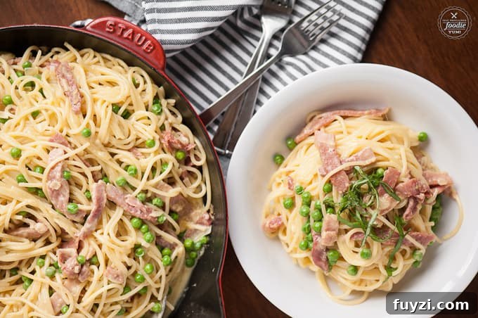Pasta with carbonara sauce