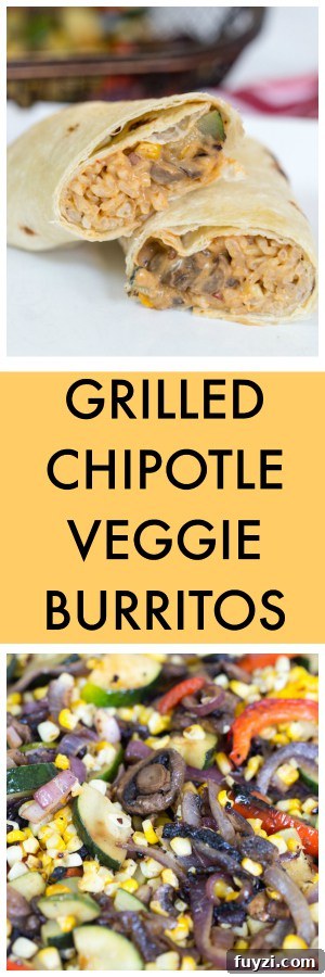 Smoky Grilled Chipotle Veggie Burritos 6 Grilled Chipotle Veggie Burritos