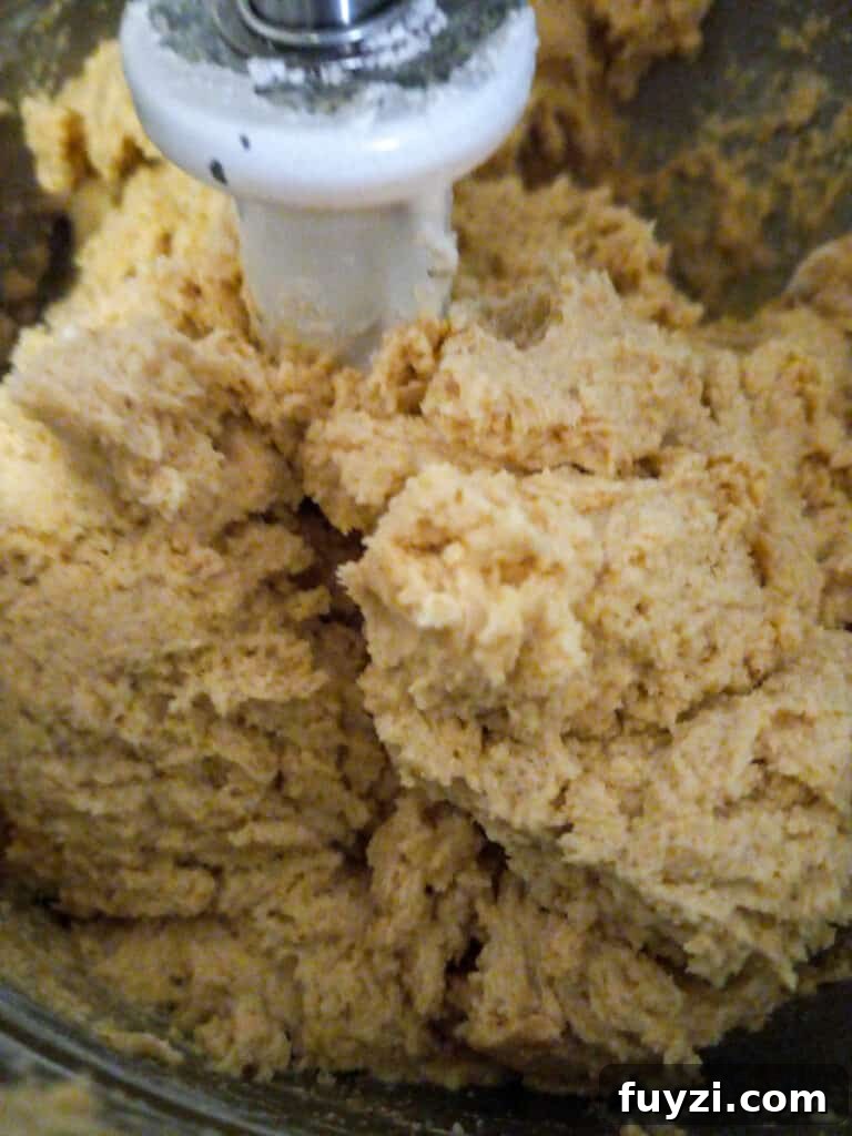Classic Amish Peanut Butter Blossoms Recipe 3 cookie dough in mixing bowl