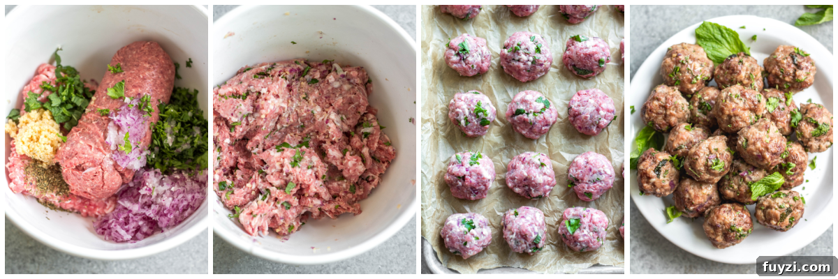 greek meatballs cooking process