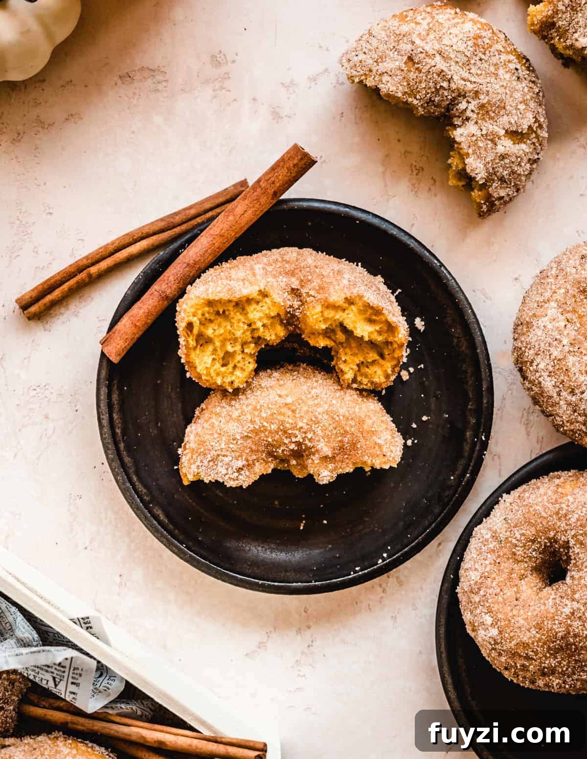 Pumpkin Cake Donuts with Cinnamon Glaze Recipe 7 These baked pumpkin donuts are the perfect fall breakfast.